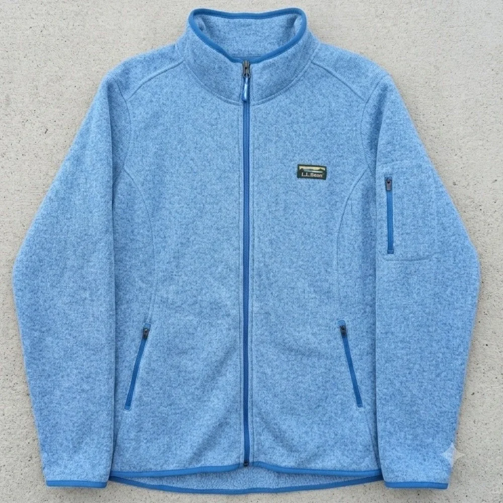 L.L. Bean Sweater Fleece Jacket Womens 2X Plus Blue Full Zip Gorpcore Hiking